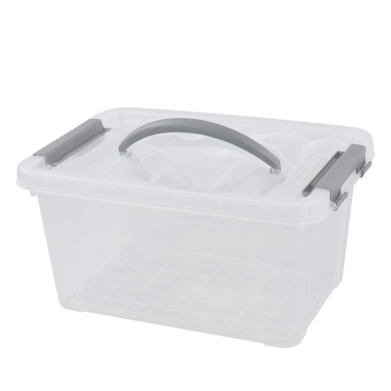 Qskely 6-Pack 6 L Plastic Storage Containers Latch Storage Box with Lids - Image 3